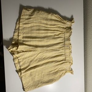 Yellow and White Plaid Shorts HOLLISTER